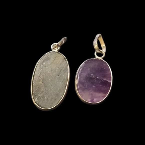 NEW Amethyst & Labradorite Sterling Silver Pendants - Picture 7 of 9